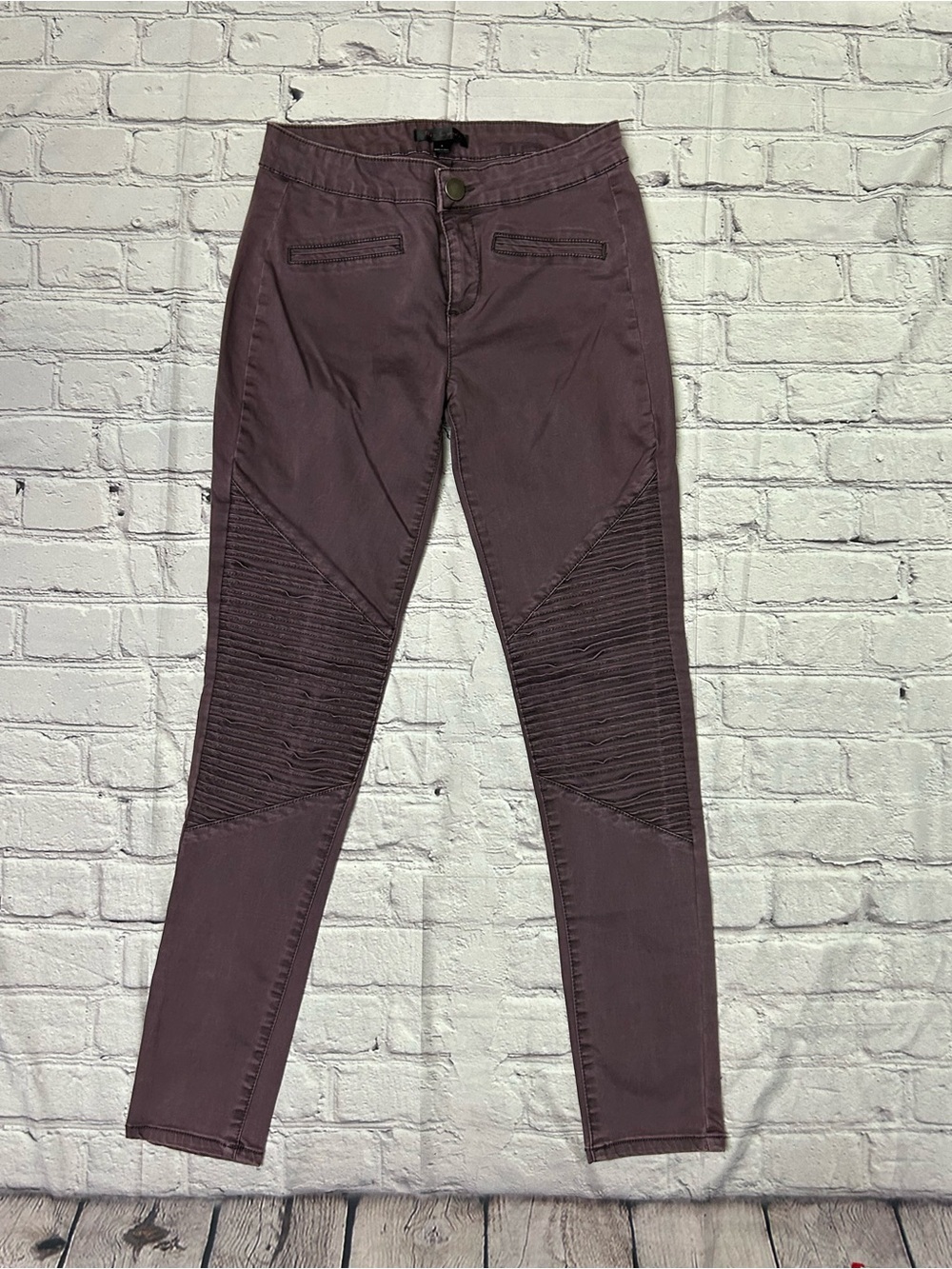 Fire Los Angeles Plum Moto Skinny Jeans